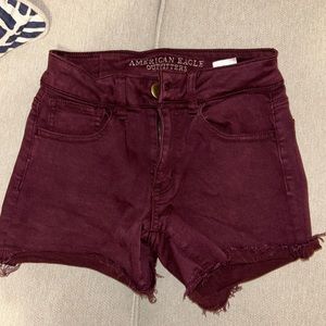 American Eagle Burgundy Shorts